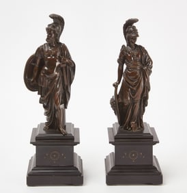 Pair of Bronze Figures - Mars and Minerva