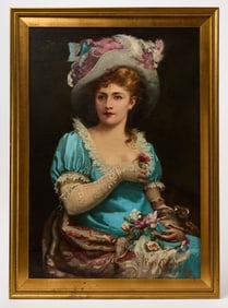 Frank Fowler - Woman with Roses, 1878
