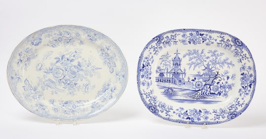 Two English Ceramic Transfer Platters