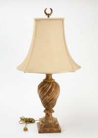 Carved Alabaster Lamp