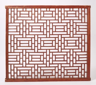 Chinese Painted Window Panel