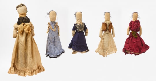 Group of Five Rag Dolls