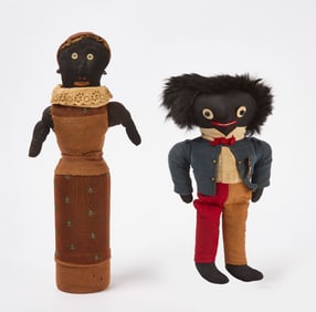 Golliwog Doll and Afro-American Bottle Doll