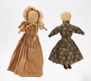 Two Early Rag Dolls