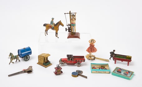 Group of Penny Toys, Tin Toys and Lead Soldiers