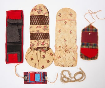 Group of Housewife Sewing Kits and Flax Thread