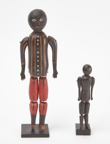 Two Black Folk Art Dancing Dolls