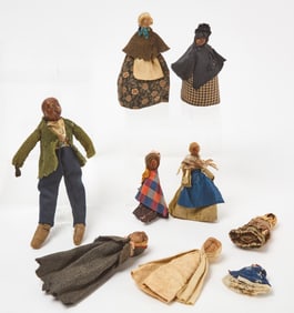 Group of Nut and Handmade Dolls