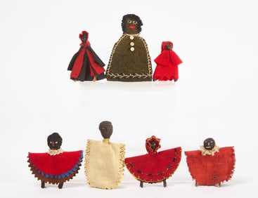 Group of Afro-American Pen Wipe Dolls
