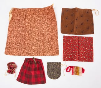 Group of Early Fabric Pouches
