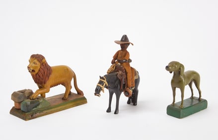 Three Carved Wooden Toys