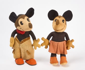 Knickerbocker Mickey and Minnie Mouse Plush Dolls