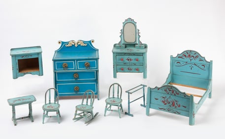 Group of Painted Dollhouse Furniture