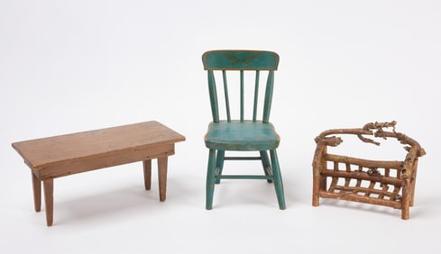 Group of Folk Doll Furniture
