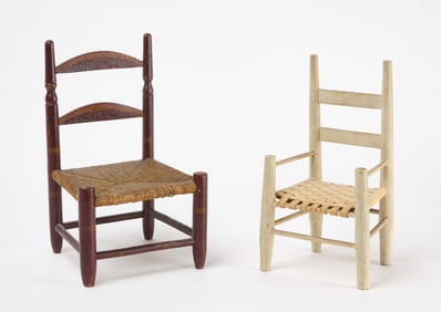 Two Ladderback Doll Chairs