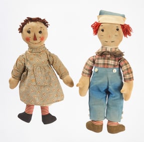 Early Raggedy Ann Doll and Andy Doll
