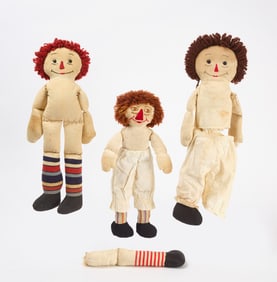 Group of Handmade Raggedy Ann Dolls