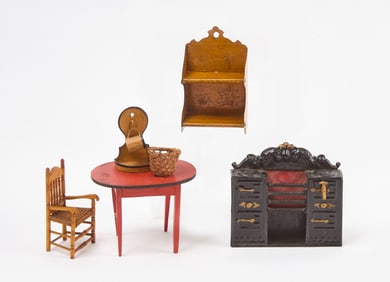 Group of Dollhouse Kitchen Furniture