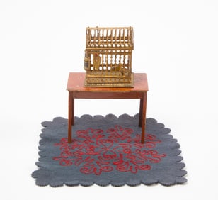 Group of Dollhouse Accessories with Ormolu Birdcage