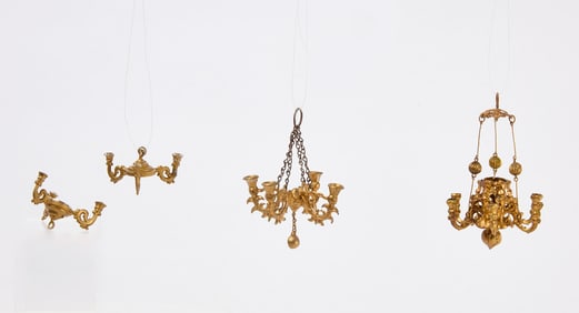 Four Ormolu Dollhouse Light Fixtures