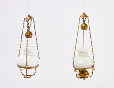 Two Large Dollhouse Hanging Lamps