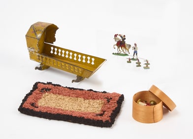 Dollhouse Scene with Hooded Rocking Cradle