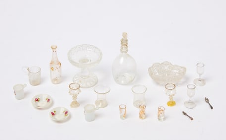 Group of Dollhouse Glass including Sandwich Glass Co.
