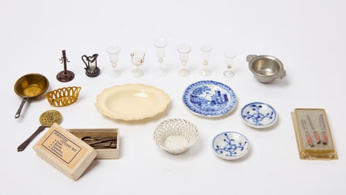 Group of Dollhouse Kitchen Accessories