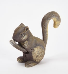 Antique Painted Squirrel Nutcracker