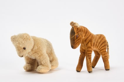 Steiff Zebra and White Bear