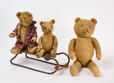 Three Gold American Teddy Bears