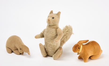 Steiff Squirrel and Two Rabbits
