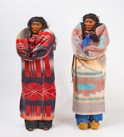 Large Pair of Store Display Skookum Dolls