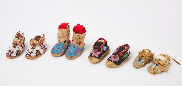 Four Pairs of Baby Moccasins