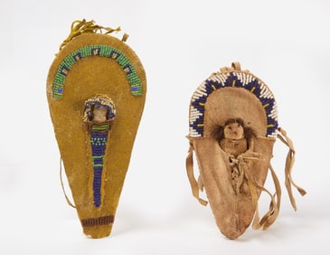 Two Miniature Native American Doll Cradleboards