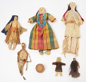 Group of Native American Dolls and Objects