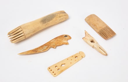 Group of Eskimo Bone Items