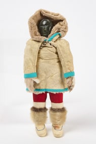 Eskimo Doll with Carved Stone Head