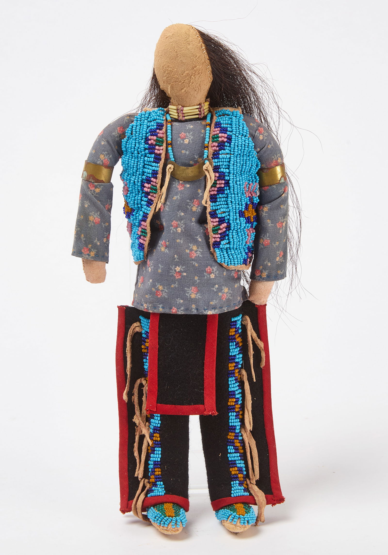 Native American Doll with Beadwork Vest and Pants (1 of 4)