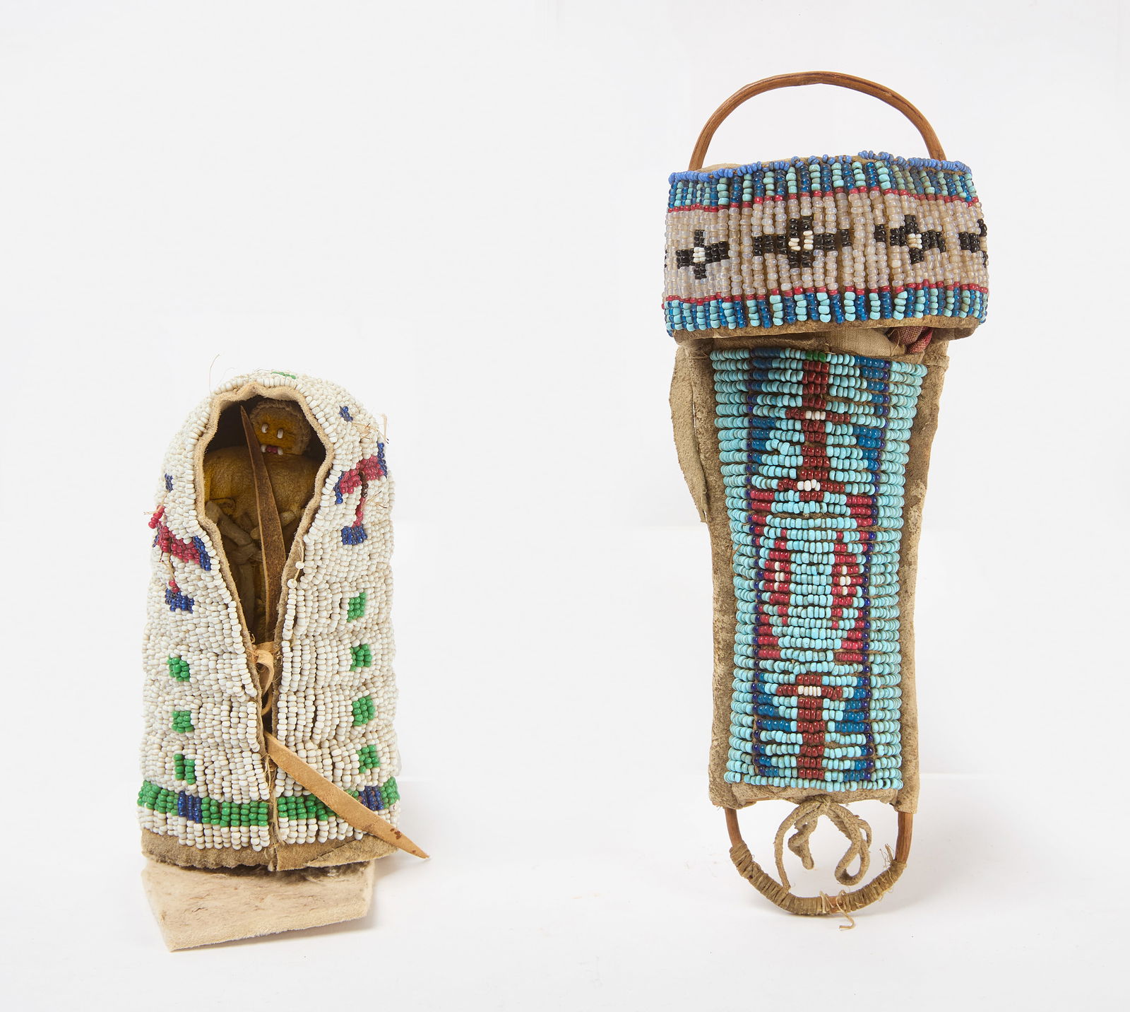 Two Miniature Native American Doll Cradleboards (1 of 3)