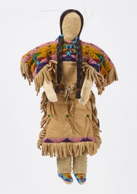 Native American Girl Doll with Beadwork Clothing