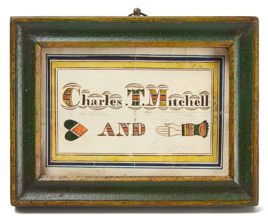 Heart-in-Hand Artist Love Token - Charles T. Mitchell 1850