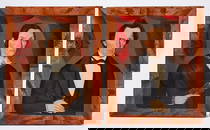 Sheldon Peck - Pair of Folk Art Portraits