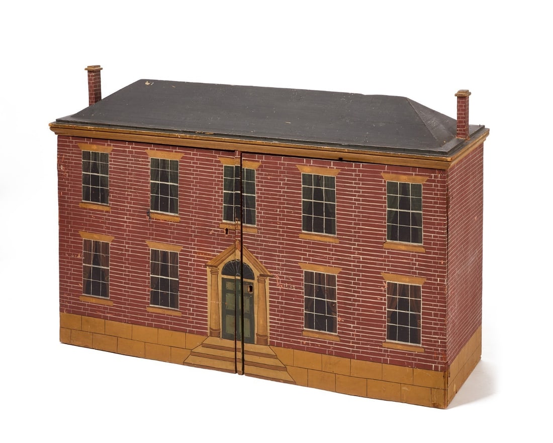 Large Painted Wood Doll House (1 of 6)