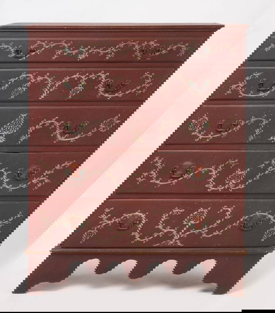 Paint-Decorated Queen Anne Blanket Chest