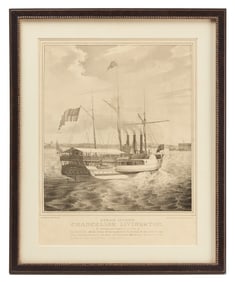 Steam Packet Chancellor Livingston' Framed Lithograph
