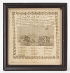 Linen Handkerchief - 'Sailors Snug Harbor'