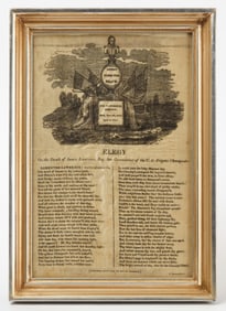 Elegy for James Lawrence - Engraving on Silk by A. Bowen