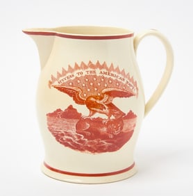 Liverpool Creamware Jug - Success to the American Navy!