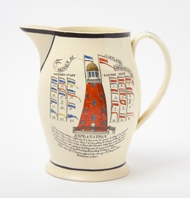 Liverpool Creamware Jug - Signals at Portland